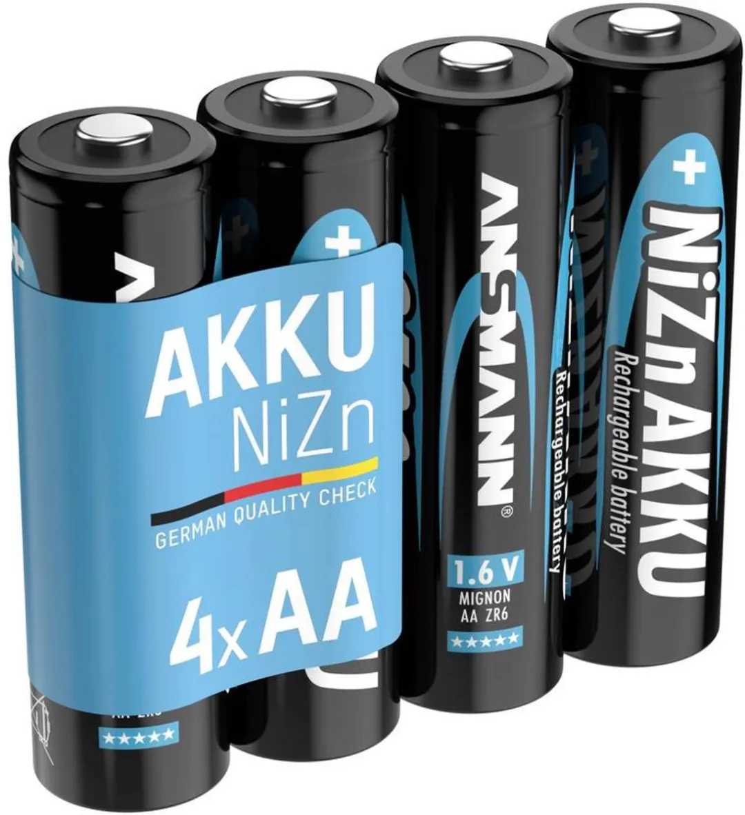 Ansmann NiZn AA Oplaadbare Batterijen 1600mAh - 4 Stuks