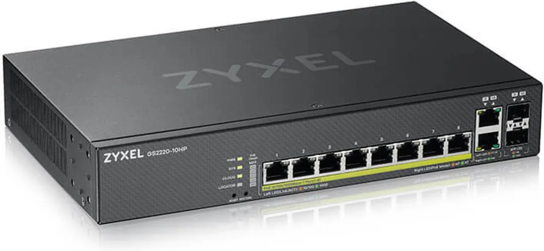 Zyxel GS2220-10HP Switch - 10 PoE-poorten 180W - Zwart