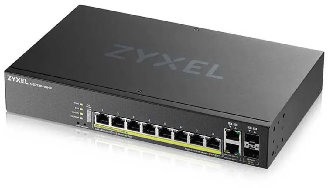 Zyxel GS2220-10HP Switch - 10 PoE-poorten 180W - Zwart