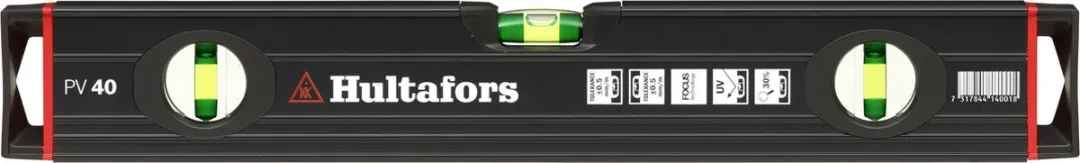 Hultafors PV 40 Waterpas - Aluminium - 3 Libellen - Zwart - afbeelding 2 van 6