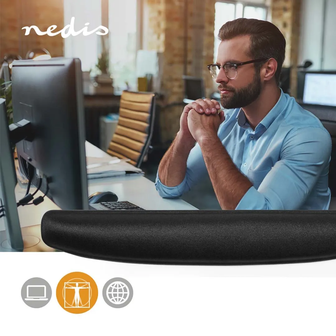 Nedis Gel Polssteun ERGOGKWP200BK - Zwart