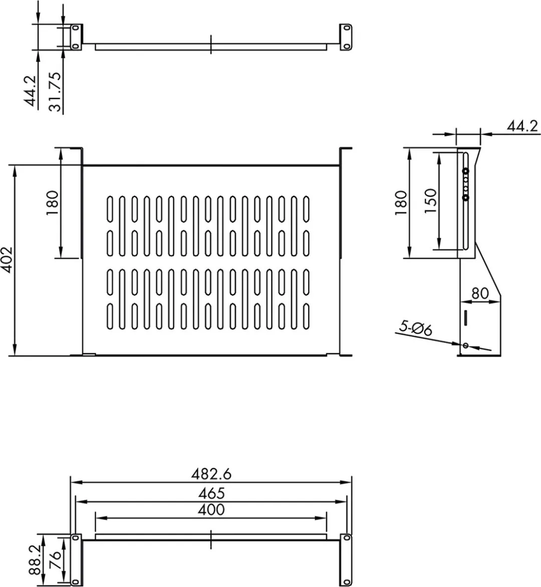 Value 19" Legplank 485x400mm 2HE