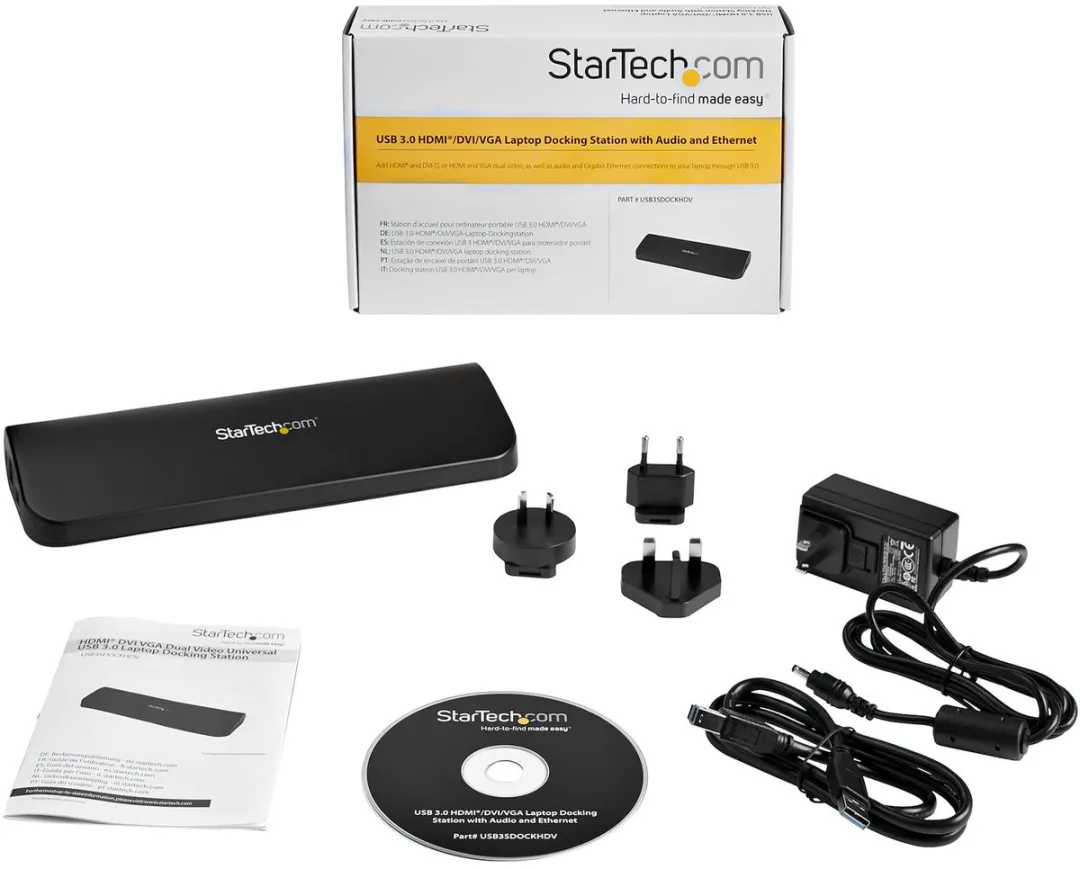 Startech USB3SDOCKHDV USB Hub - 4x USB 3.0 Zwart