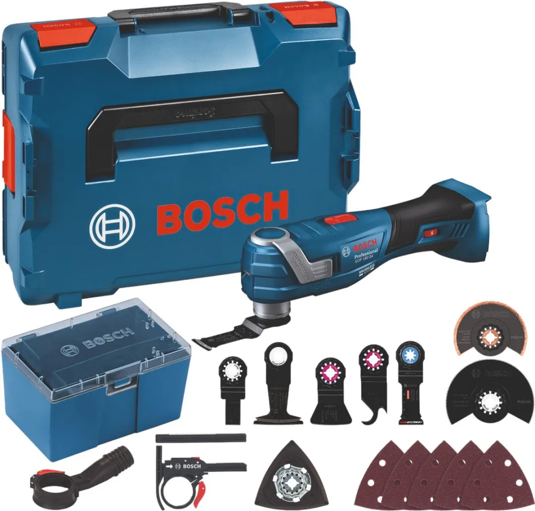 Bosch Professional GOP 18V-34 Accu Multitool - 17 Accessoires - L-Boxx