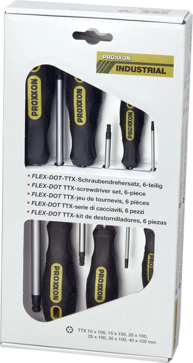 Proxxon Industrial FLEX-DOT Schroevendraaierset 6-delig - TX T10/T15/T20/T25/T30/T40