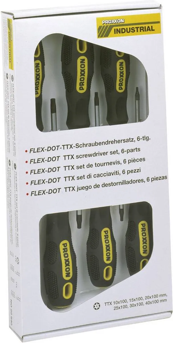 Proxxon Industrial FLEX-DOT Schroevendraaierset 6-delig - TX T10/T15/T20/T25/T30/T40