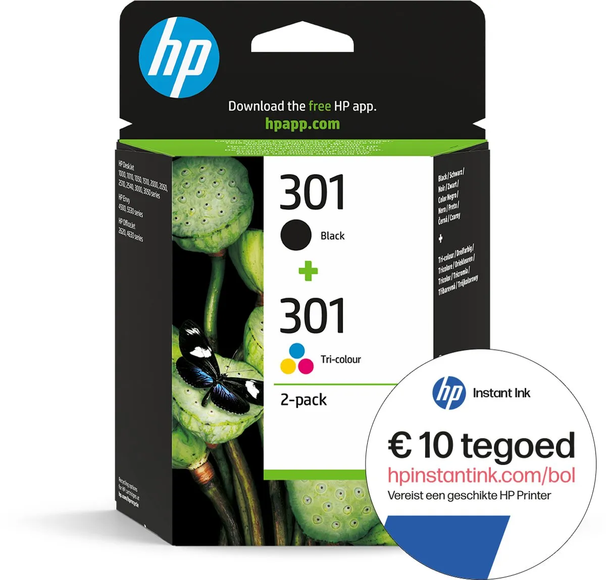 HP 301 N9J72AE Inktcartridge - Zwart & Kleur - 165 pagina's