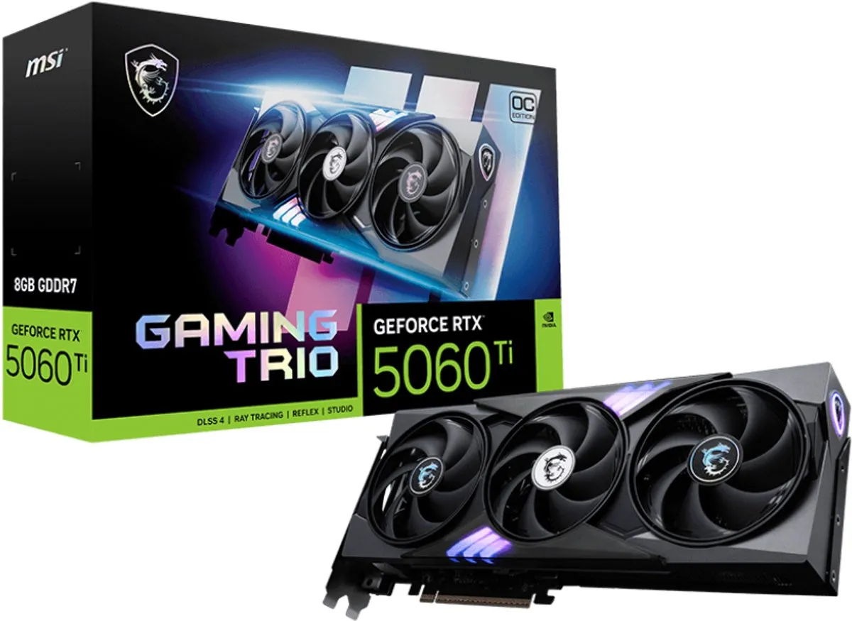 MSI GeForce RTX 5060 Ti 8G GAMING TRIO OC Videokaart - 8GB GDDR7