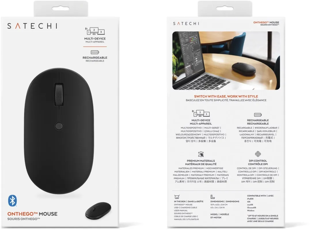 Satechi OnTheGo ST-MOTGK Draadloze Muis - Zwart