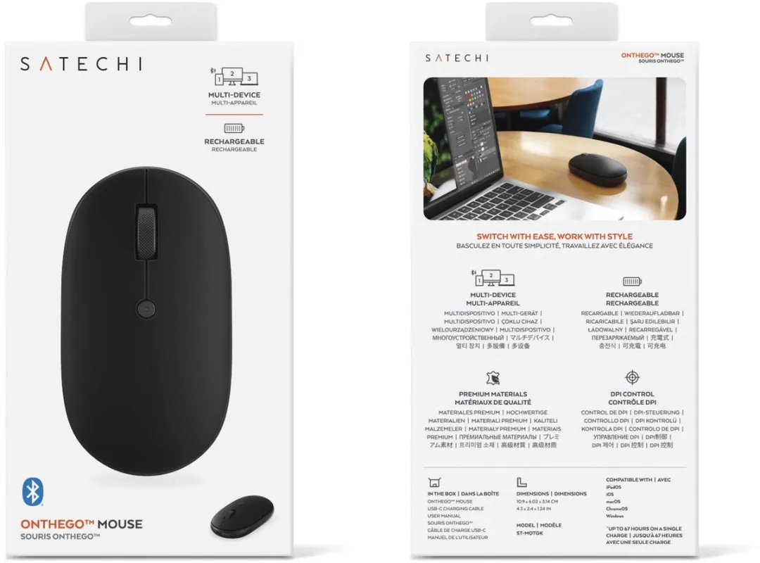 Satechi OnTheGo ST-MOTGK Draadloze Muis - Zwart
