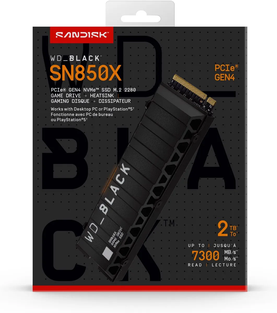 Western Digital Black SN850X WDS200T2XHE SSD - 2TB - Heatsink