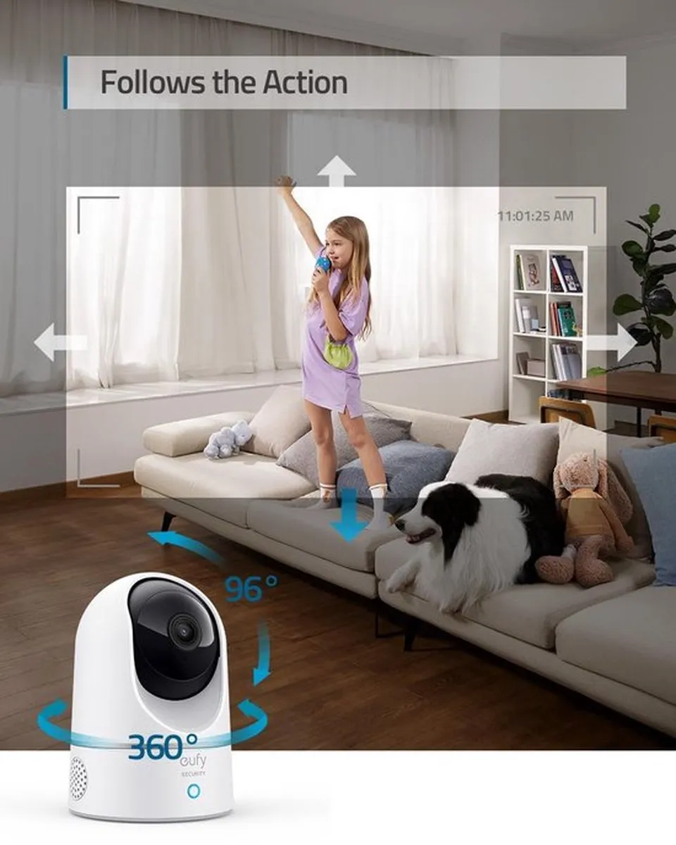 Eufy Security Binnencamera 2K Pan & Tilt E220 - 2 Stuks (2x64GB)