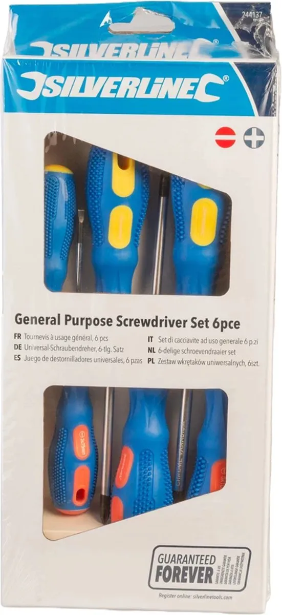 Silverline Schroevendraaierset 244137 - 6-delig - Magnetisch - Blauw