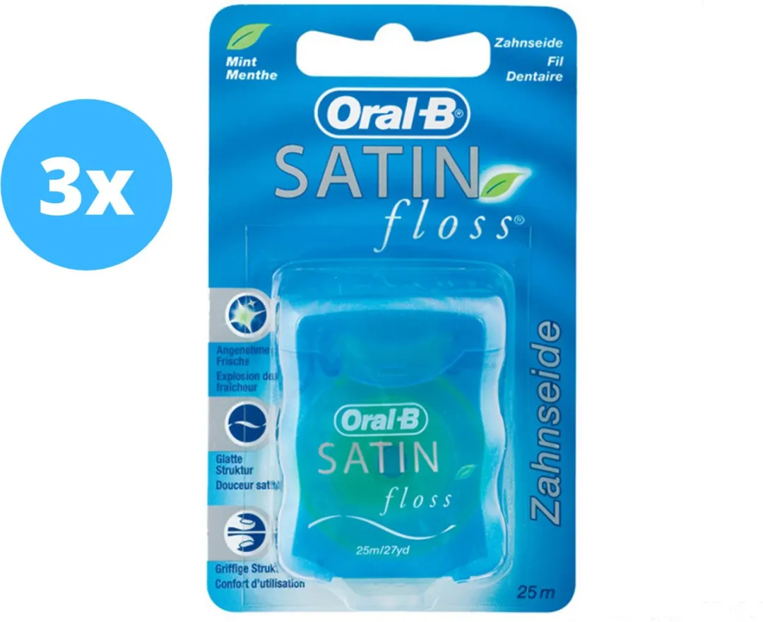 Oral-B Satin Flosdraad - 3x25m Voordeelverpakking