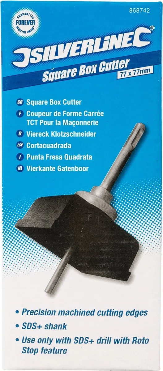 Silverline Vierkante Gatenboor 77x77mm - Beton - afbeelding 6 van 6