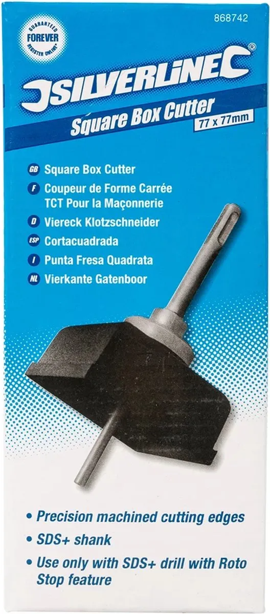 Silverline Vierkante Gatenboor 77x77mm - Beton