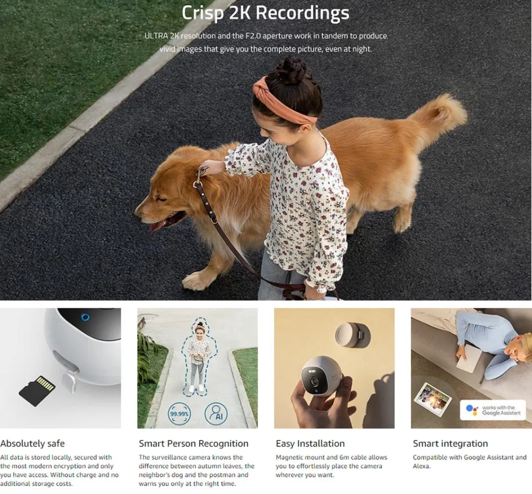 eufy All-In-One C24 Buiten Security Camera with 2K Resolution + eufy indoor Cam S350 4K