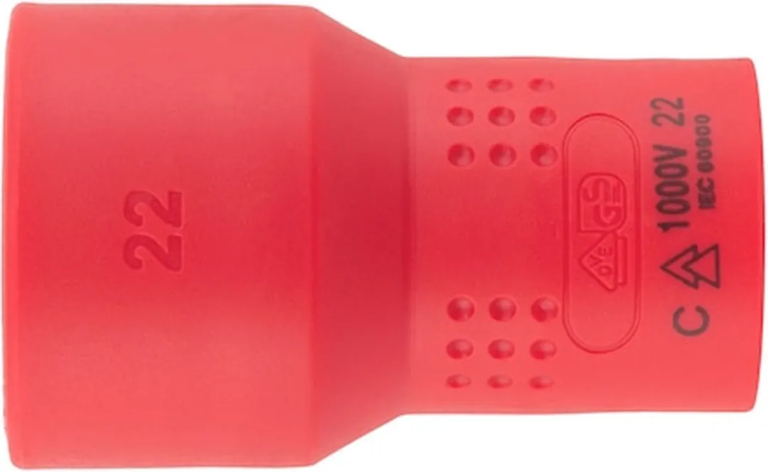 Würth VDE Dopsleutel 22mm - Geïsoleerd 1/2 inch - Rood/Zilver