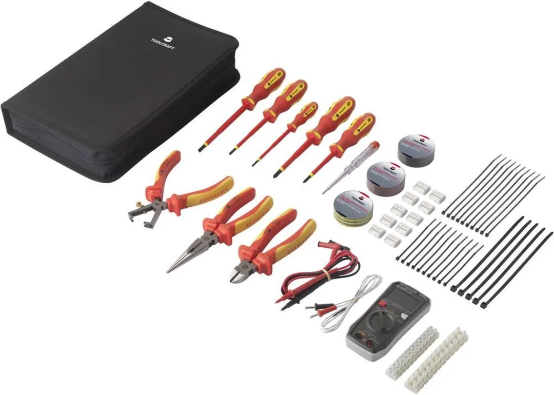 TOOLCRAFT TO-7762929 Gereedschapsset Electricien 50-delig - met Digitale Multimeter
