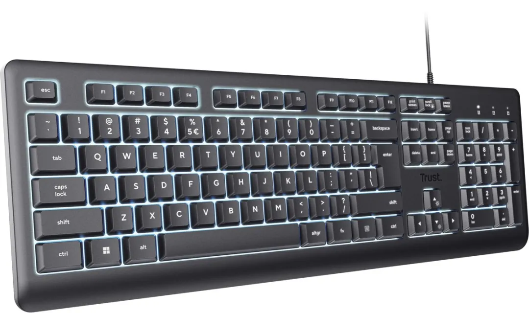 Trust Primo Qwerty 25732 Toetsenbord - LED-verlichting - Zwart