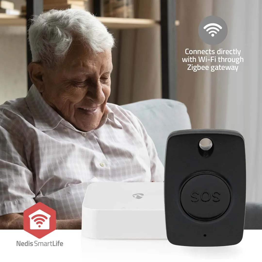 Nedis SmartLife SOS Paniekknop - Draadloos - Zwart