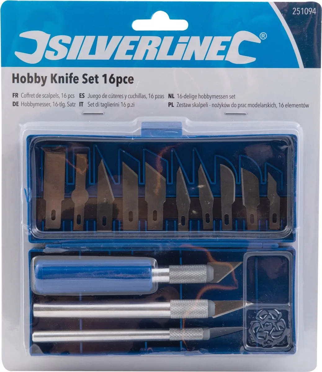Silverline Precisie Scalpelset 16-delig - Aluminium handvaten
