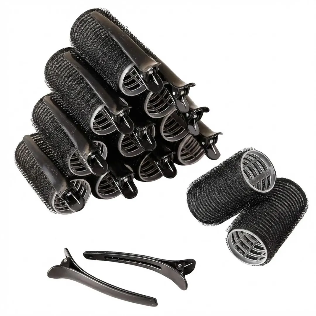 NUVEX Zwart Haarkrullers Set - 24 Stuks