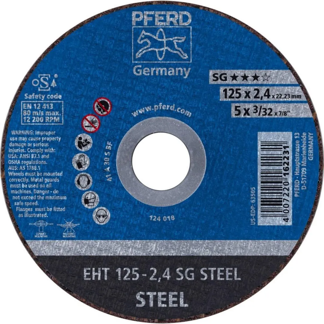 Pferd EHT 125-2,4 SG STEEL Doorslijpschijf 125x22,23mm Metaal
