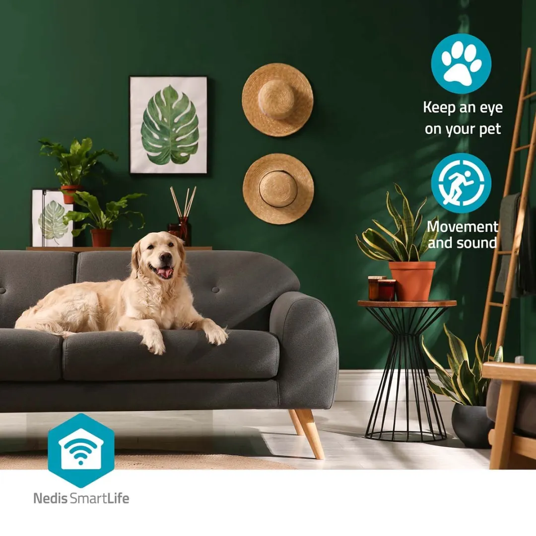 Nedis SmartLife WIFICI22CBK Beveiligingscamera - Full HD - Pan & Tilt - Zwart