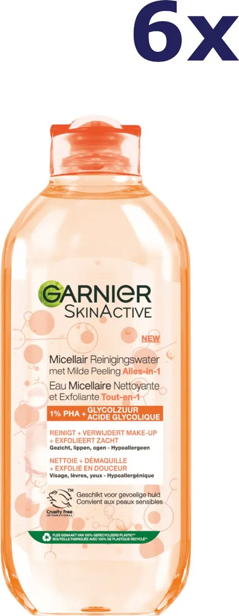 Garnier SkinActive Micellair Reinigingswater 400ml - 2,4L Voordeelverpakking