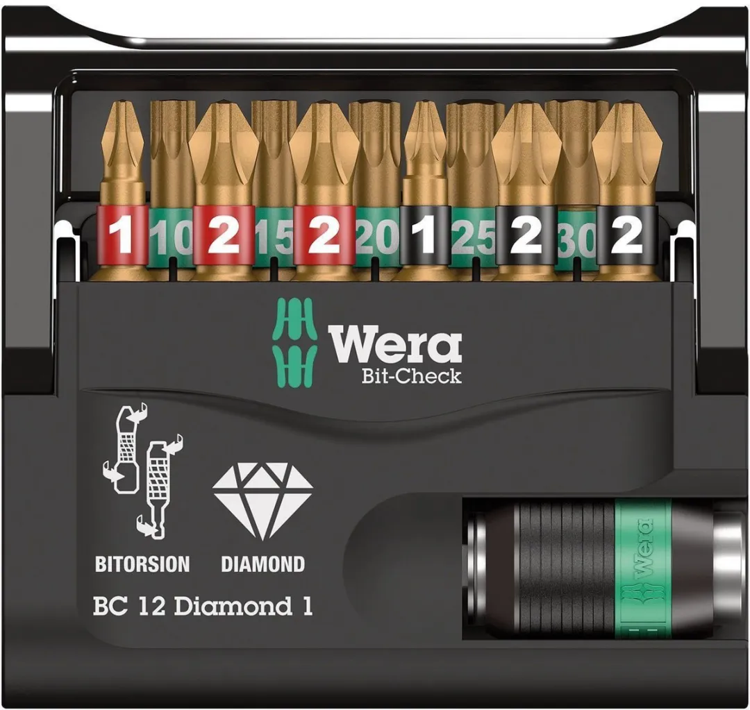 Wera Bit-Check Diamond Bitset 12-delig - Metaal