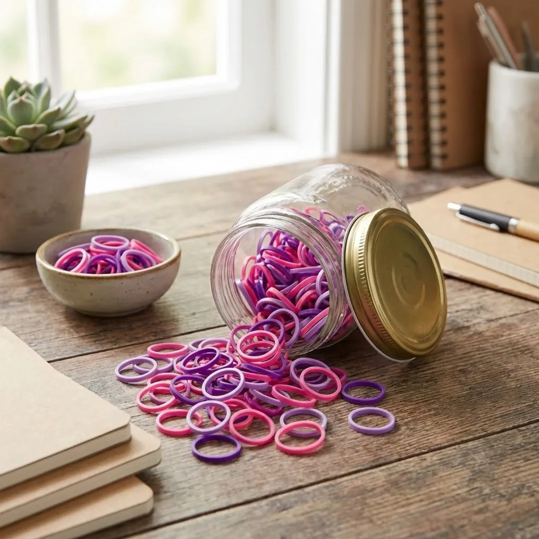 NuveX Mini Haar Elastiekjes 1000 Stuks - Paars & Roze Mix