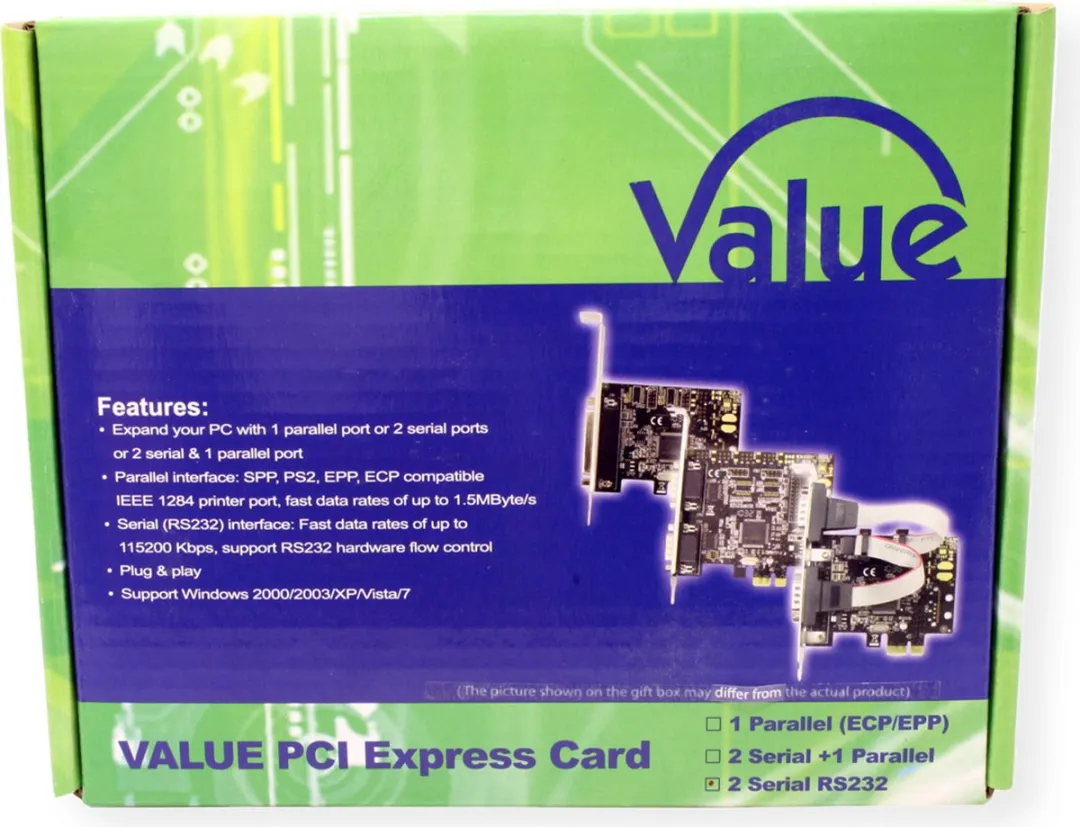Value PCI-Express RS232 2-Poorts Kaart