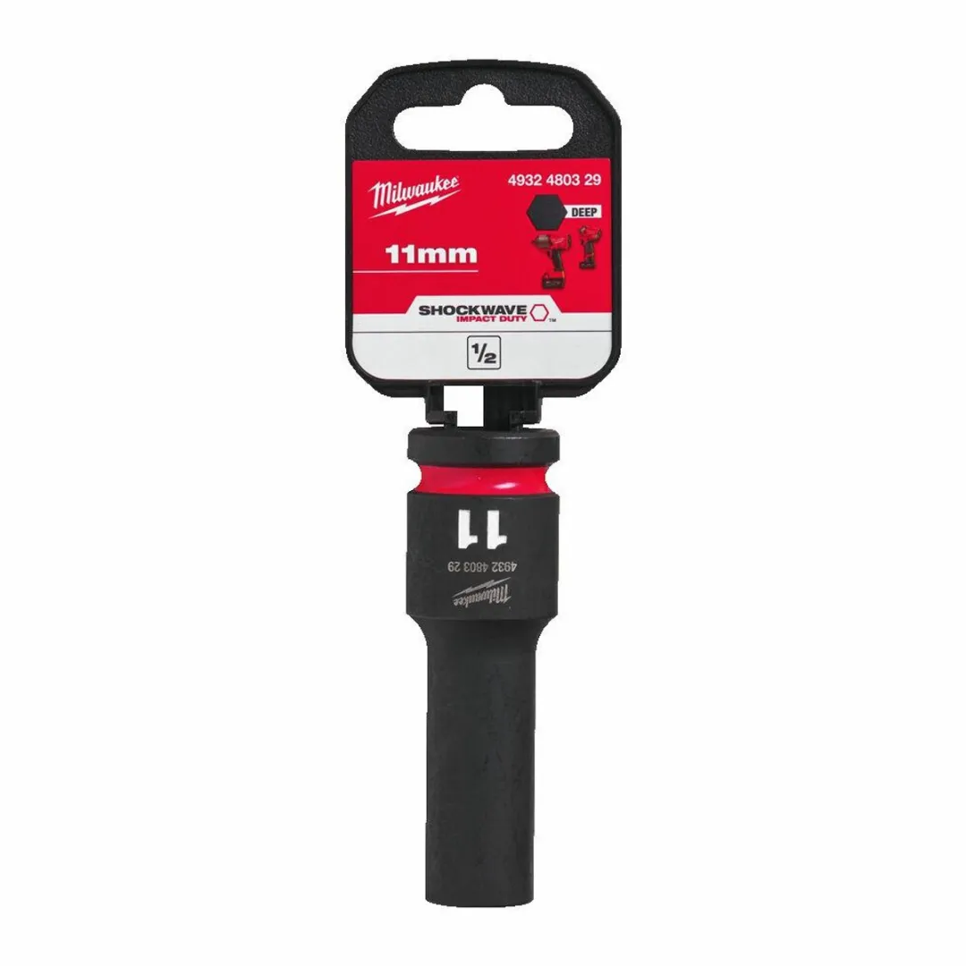 Milwaukee ShockWave Krachtdop 11mm - Lang - Blauw