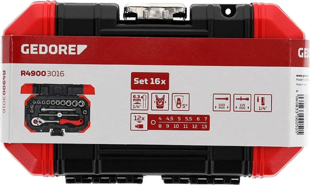 Gedore RED R49003016 Dopsleutelset 16-delig