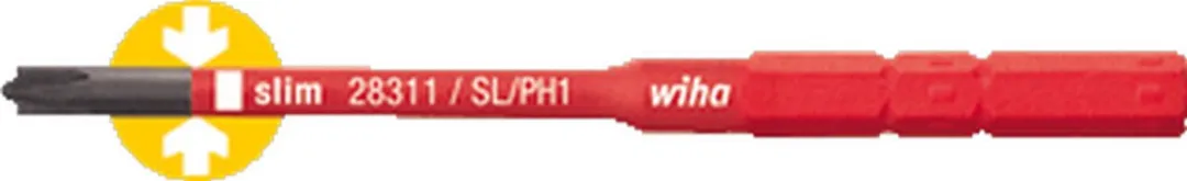 Wiha VDE Plat Plus/minus SL/PH 1 75mm - Geschikt voor Wiha Torque