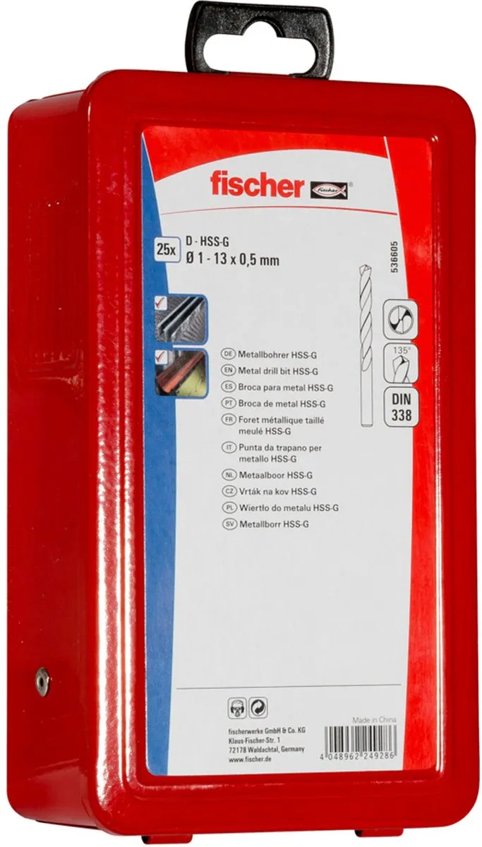 Fischer HSS-G Metaalboren Set 1-13mm - 25 Stuks