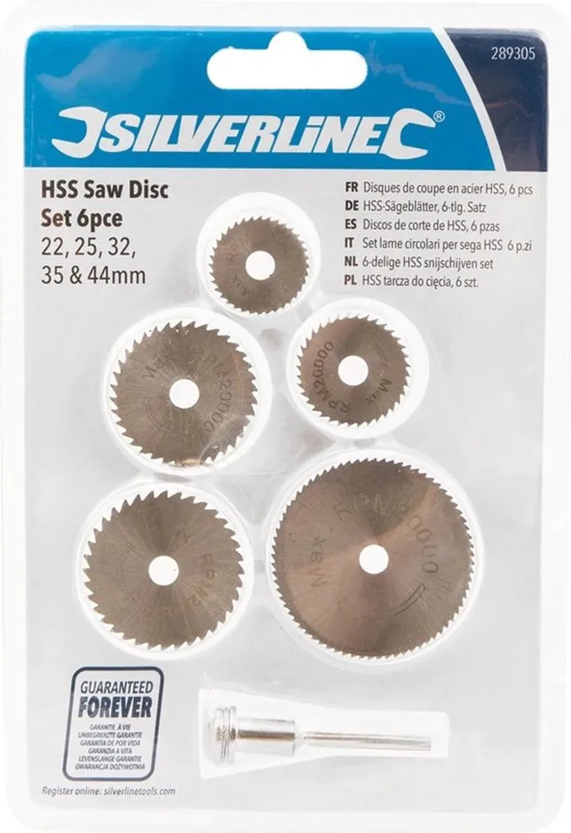 Silverline HSS Snijschijven Set 22-44mm - 5-delig - Oscillerend - afbeelding 6 van 6