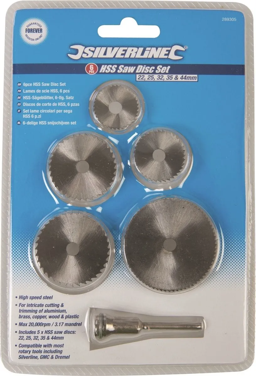 Silverline HSS Snijschijven Set 22-44mm - 5-delig - Oscillerend