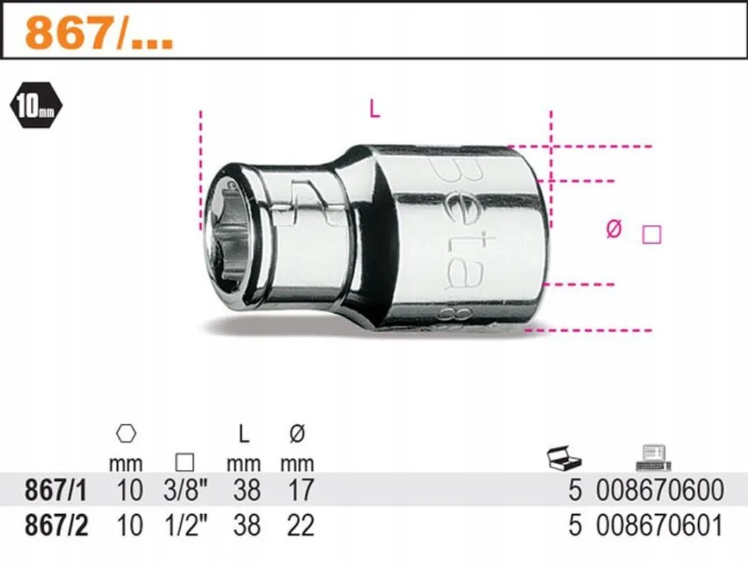 Beta 867/2 Schroefbitdop 1/2"