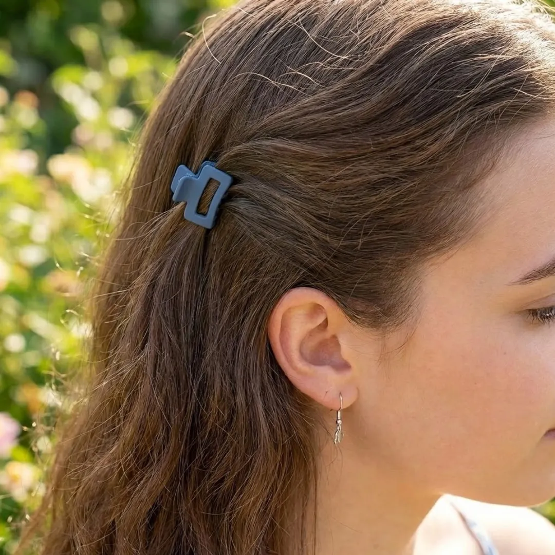 NuveX Haarclips Set 3 Stuks - Matte Roodroze/Donkergroen/Blauw