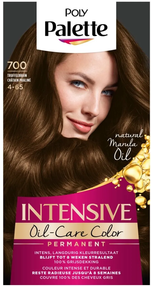 7 x Poly Palette - Haarverf - Truffel Bruin 700 - 115ml - Grootverpakking - Haarverf - Arganolie - Grijsdekking - Permanent Haarverf - Truffelbruin