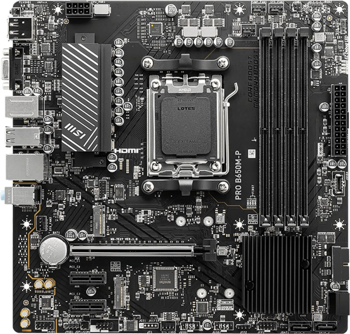 MSI PRO B650M-P 7E27-001R Moederbord - AM5 microATX