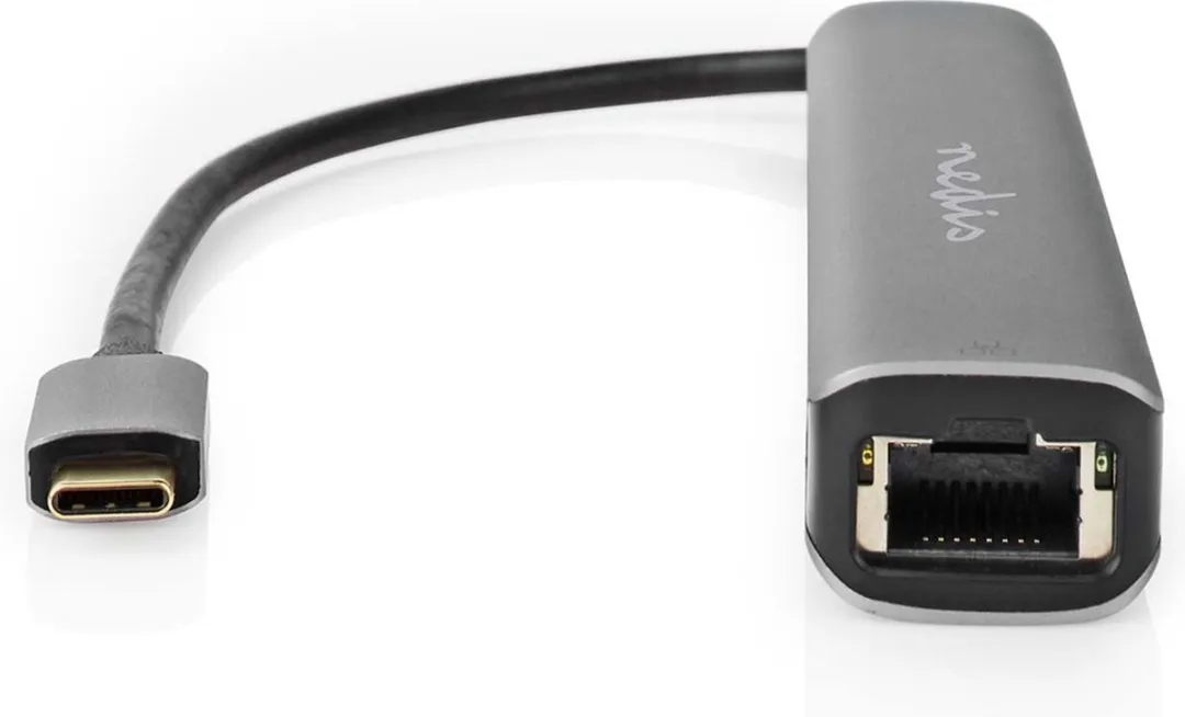 Nedis CCBW64230AT02 USB-C Adapter - HDMI & RJ45 - 4 Poorten - 0.2m - Antraciet - afbeelding 6 van 6