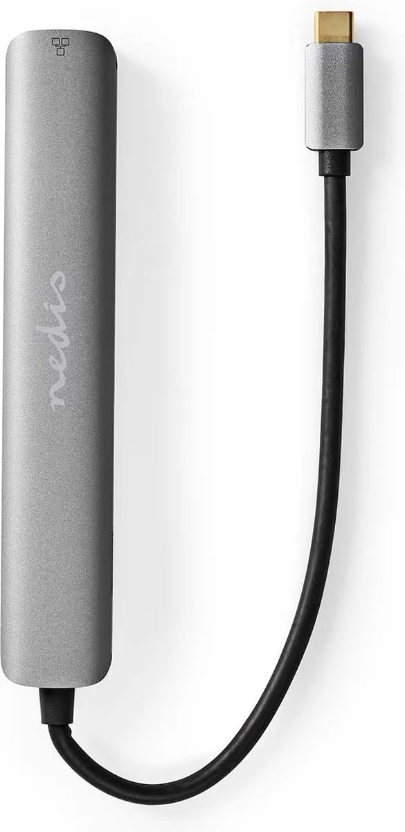 Nedis CCBW64230AT02 USB-C Adapter - HDMI & RJ45 - 4 Poorten - 0.2m - Antraciet - afbeelding 4 van 6