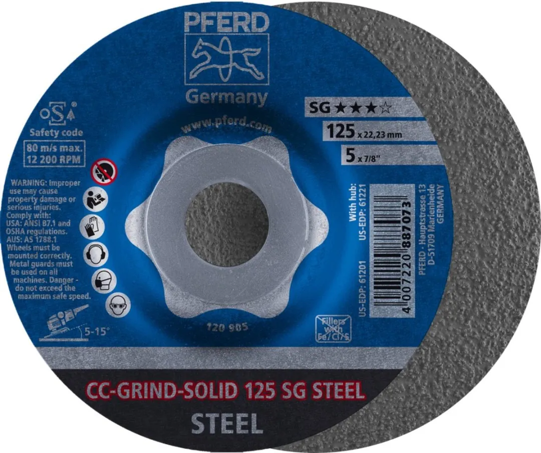 Pferd CC-Grind-Solid SG Steel Slijpschijf 125mm