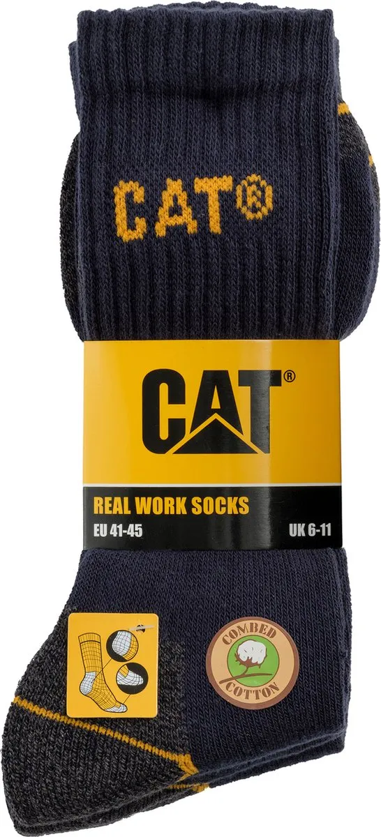 Caterpillar Heren Werksokken Navy - 3 Stuks