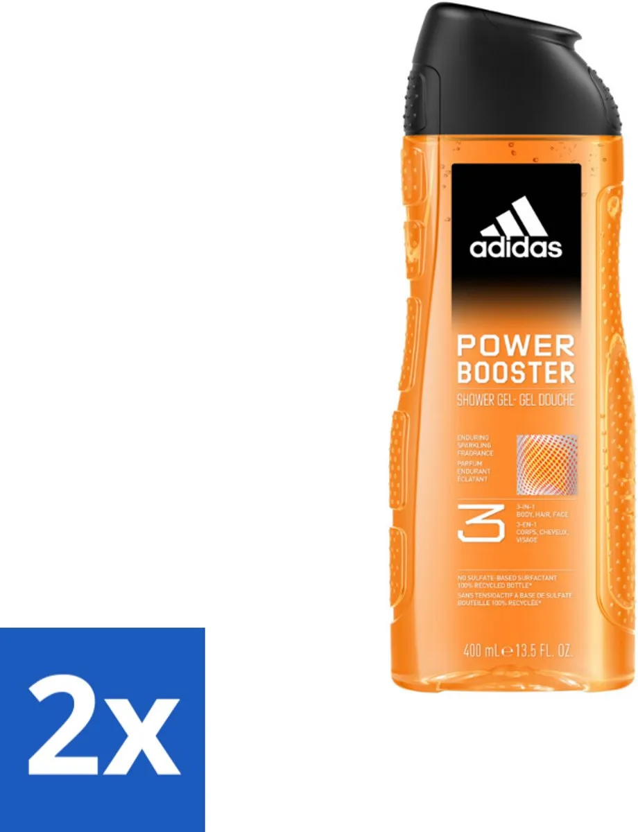 adidas Power Booster Douchegel 500ml - 2 Stuks