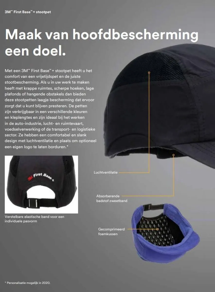 3M Stootpet Blauw - Maat 52-65cm