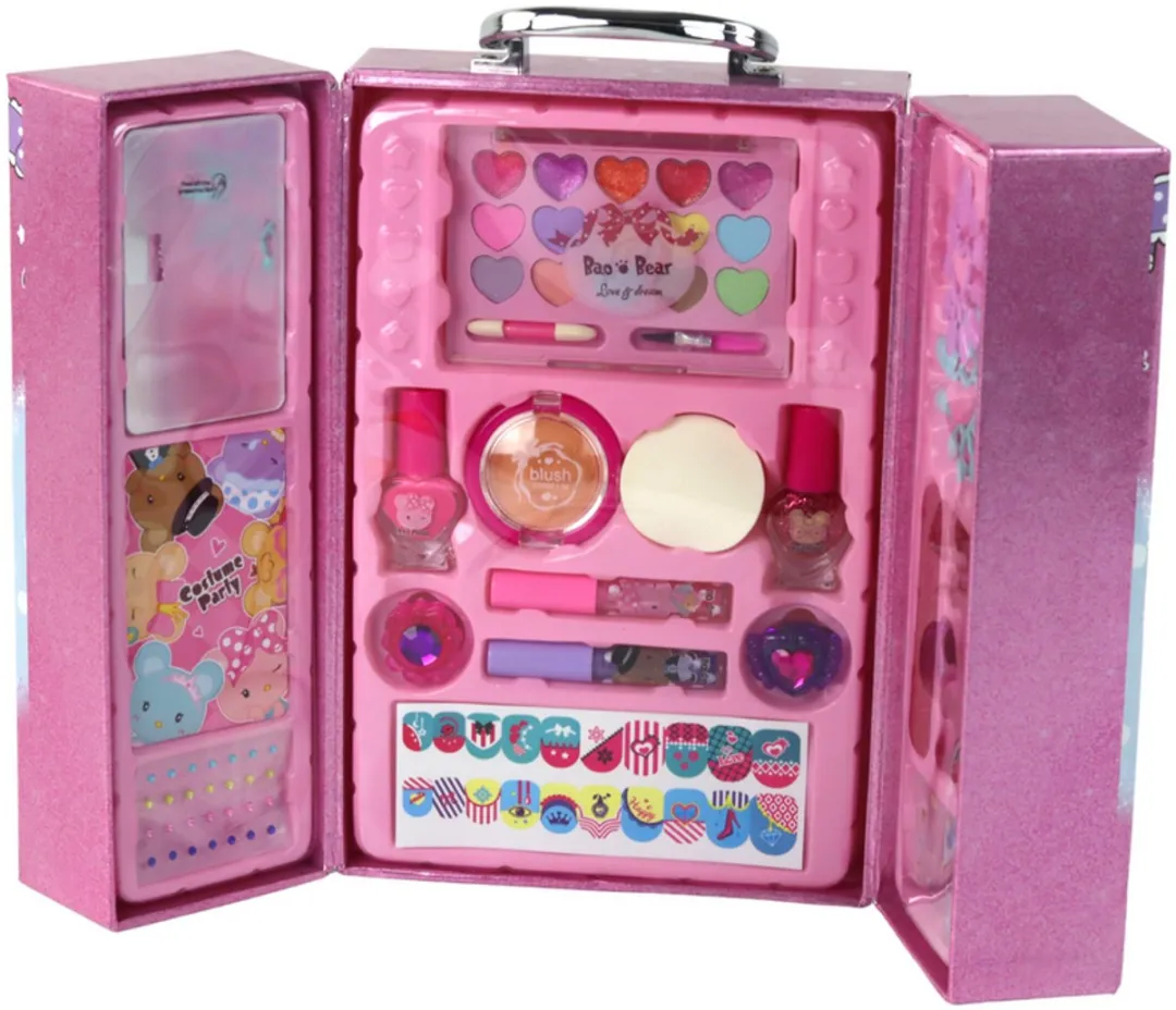 Lean Toys Kinder Make-up & Nagelstyling Set 25-delig - Roze Koffer